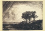 Rembrandt Harmensz. van Rijn; The Three Trees , 1643